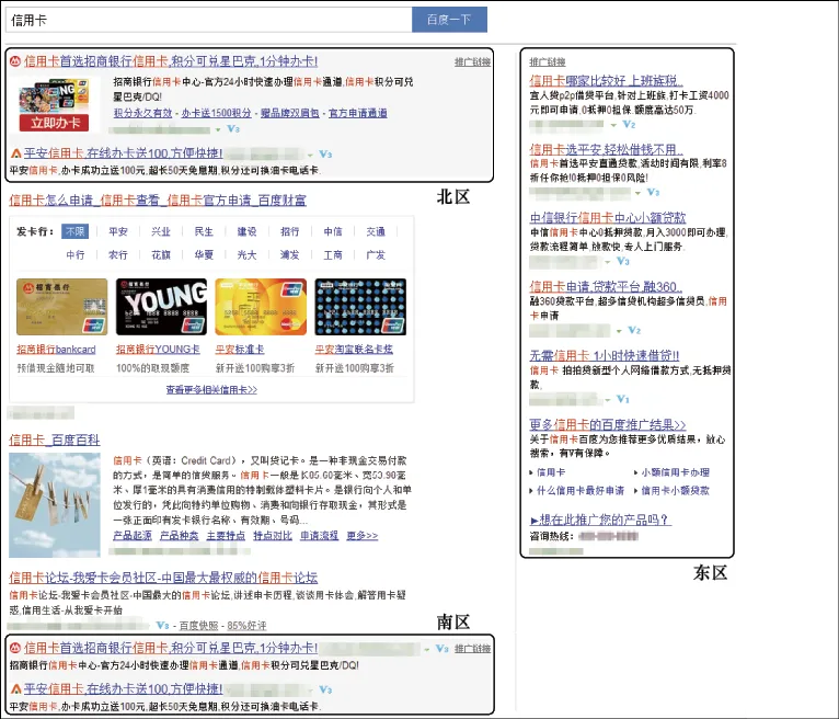 图6-2　搜索广告竞价位置示例